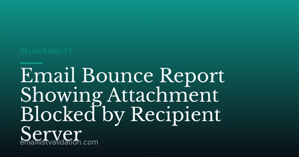 Email Bounce Report Showing Attachment Blocked by Recipient Server