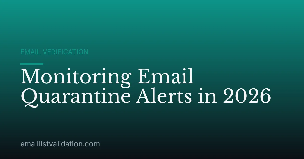 Monitoring Email Quarantine Alerts in 2026