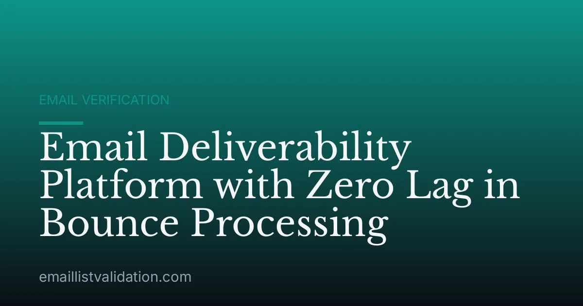Email Deliverability Platform with Zero Lag in Bounce Processing