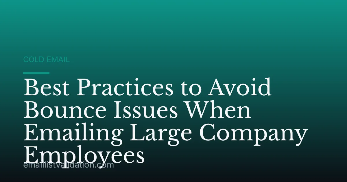 Best Practices to Avoid Bounce Issues When Emailing Large Company Employees