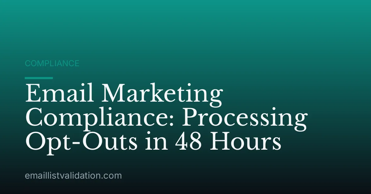 Email Marketing Compliance: Processing Opt-Outs in 48 Hours