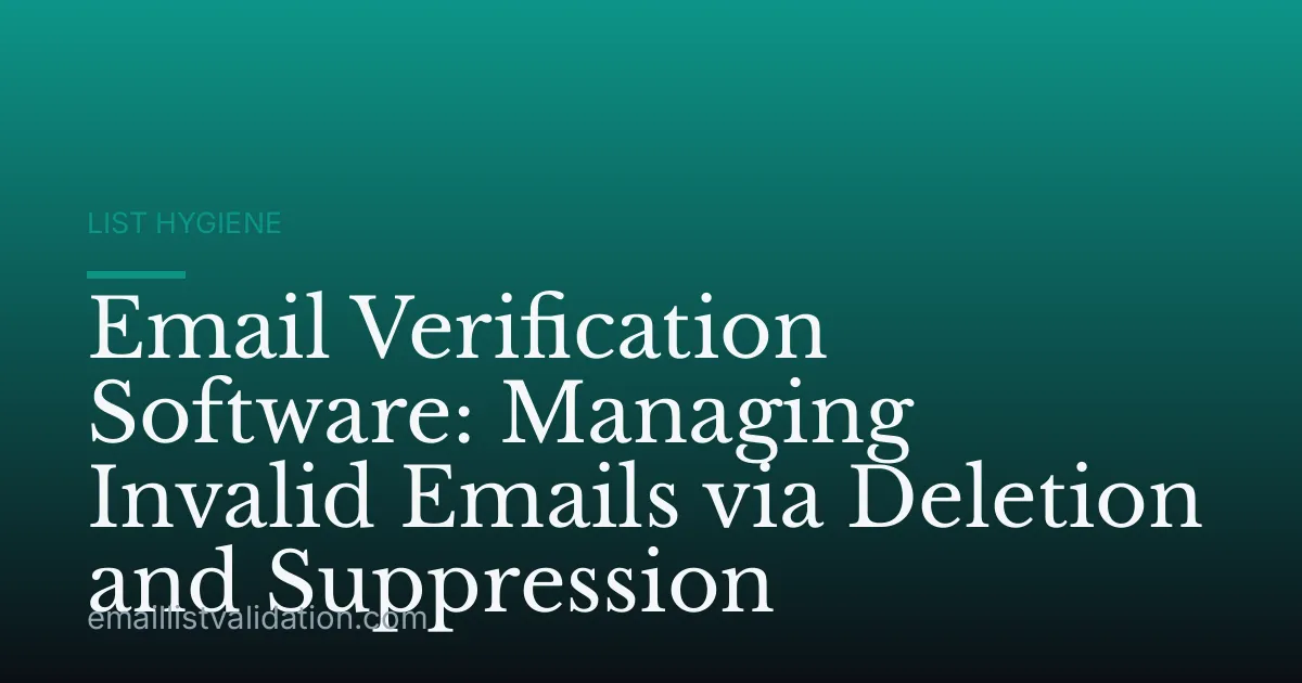 Email Verification Software: Managing Invalid Emails via Deletion and Suppression