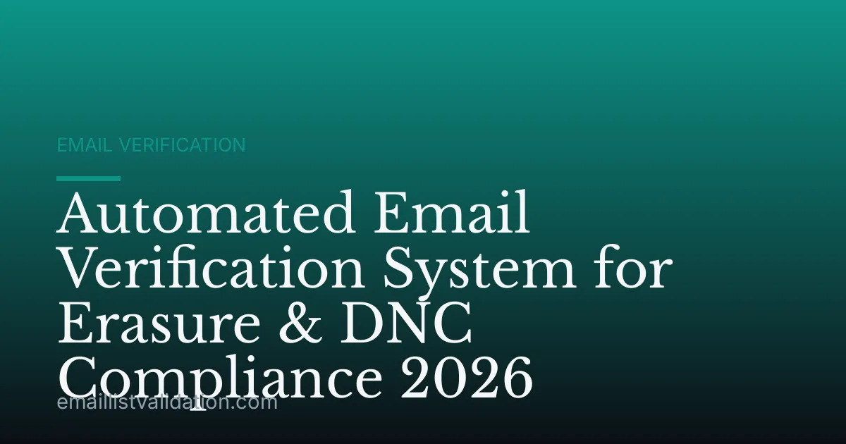 Automated Email Verification System for Erasure & DNC Compliance 2026
