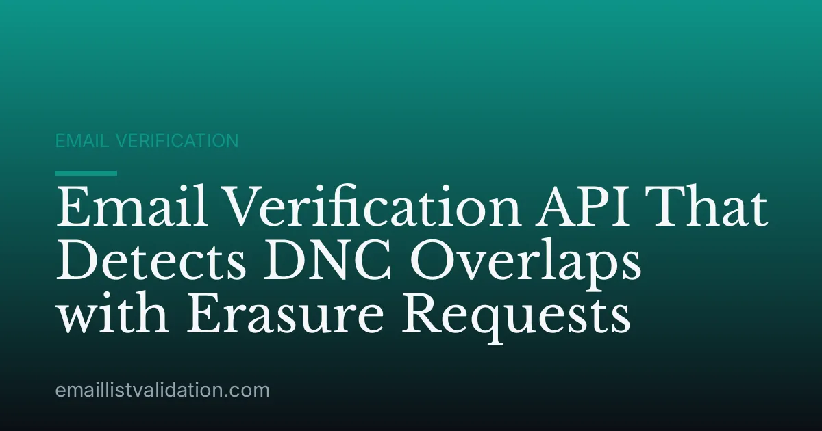 Email Verification API That Detects DNC Overlaps with Erasure Requests