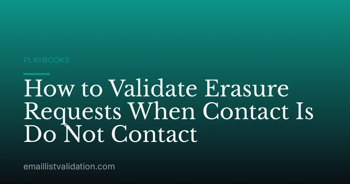 How to Validate Erasure Requests When Contact Is Do Not Contact
