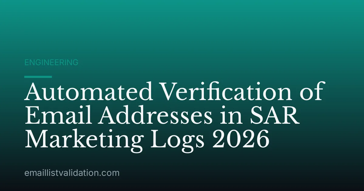 Automated Verification of Email Addresses in SAR Marketing Logs 2026