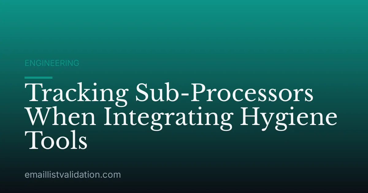 Tracking Sub-Processors When Integrating Hygiene Tools
