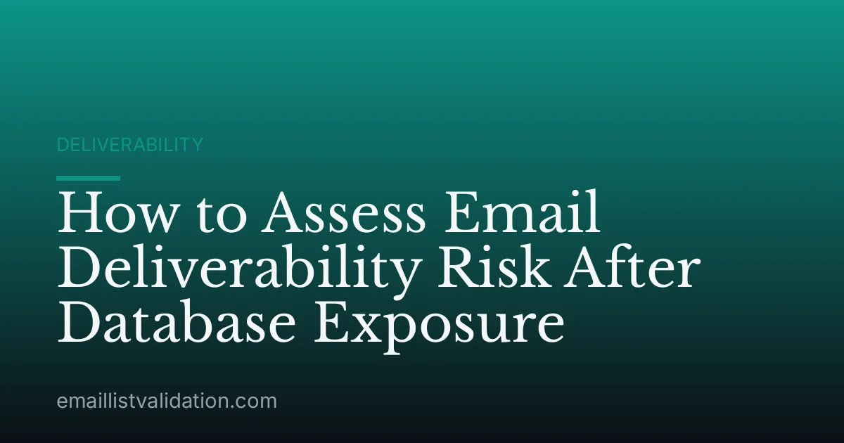 How to Assess Email Deliverability Risk After Database Exposure
