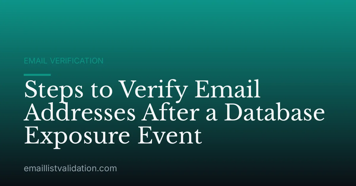 Steps to Verify Email Addresses After a Database Exposure Event