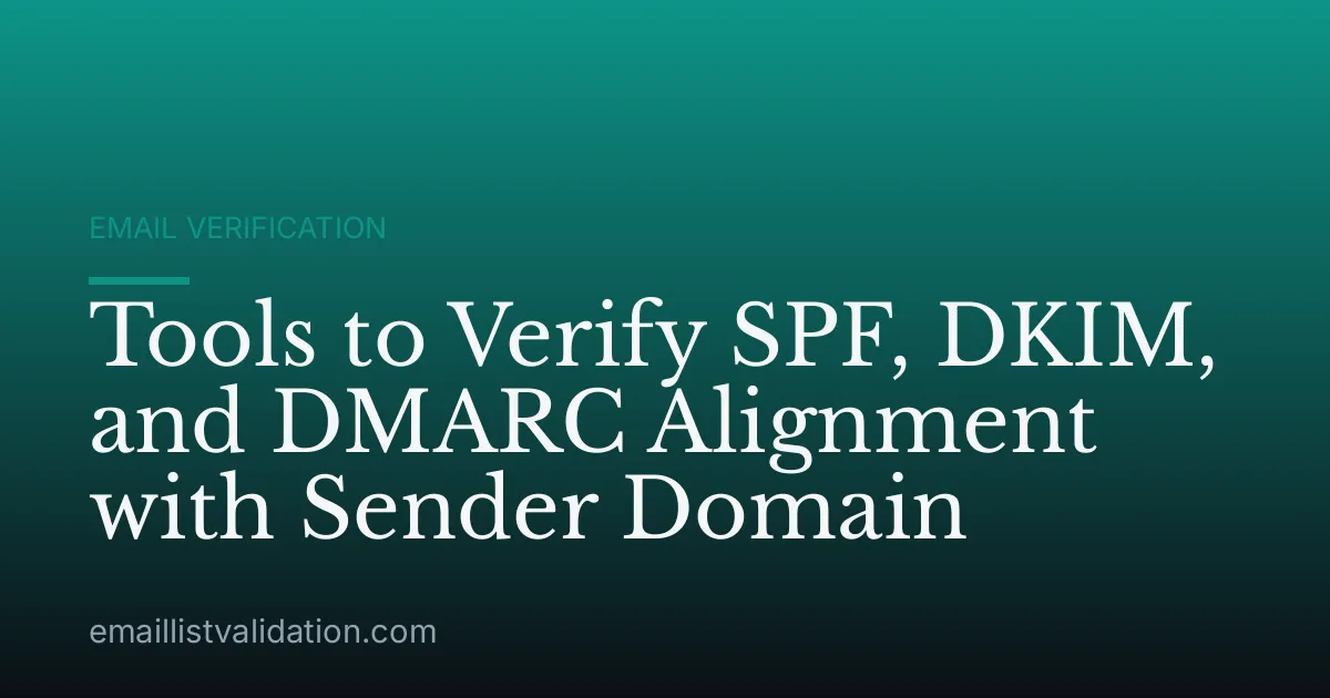 Tools to Verify SPF, DKIM, and DMARC Alignment with Sender Domain