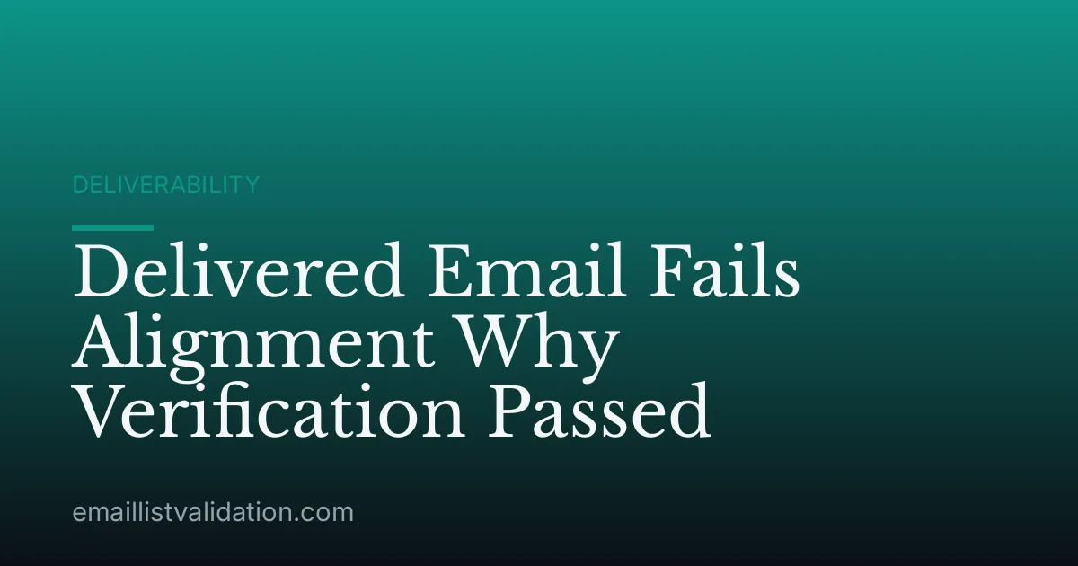 Delivered Email Fails Alignment Why Verification Passed