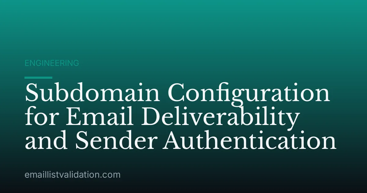 Subdomain Configuration for Email Deliverability and Sender Authentication