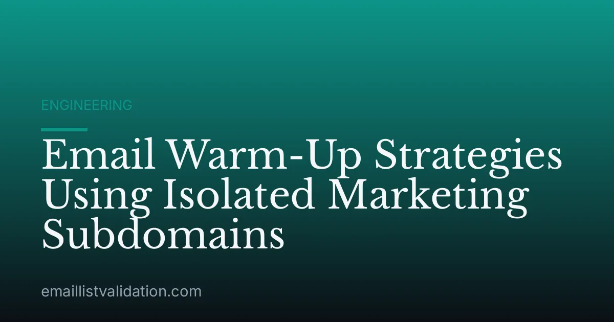 Email Warm-Up Strategies Using Isolated Marketing Subdomains