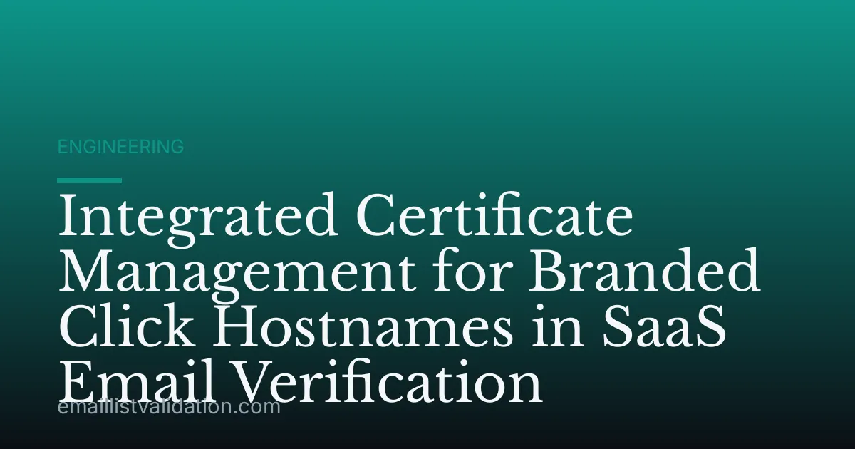 Integrated Certificate Management for Branded Click Hostnames in SaaS Email Verification