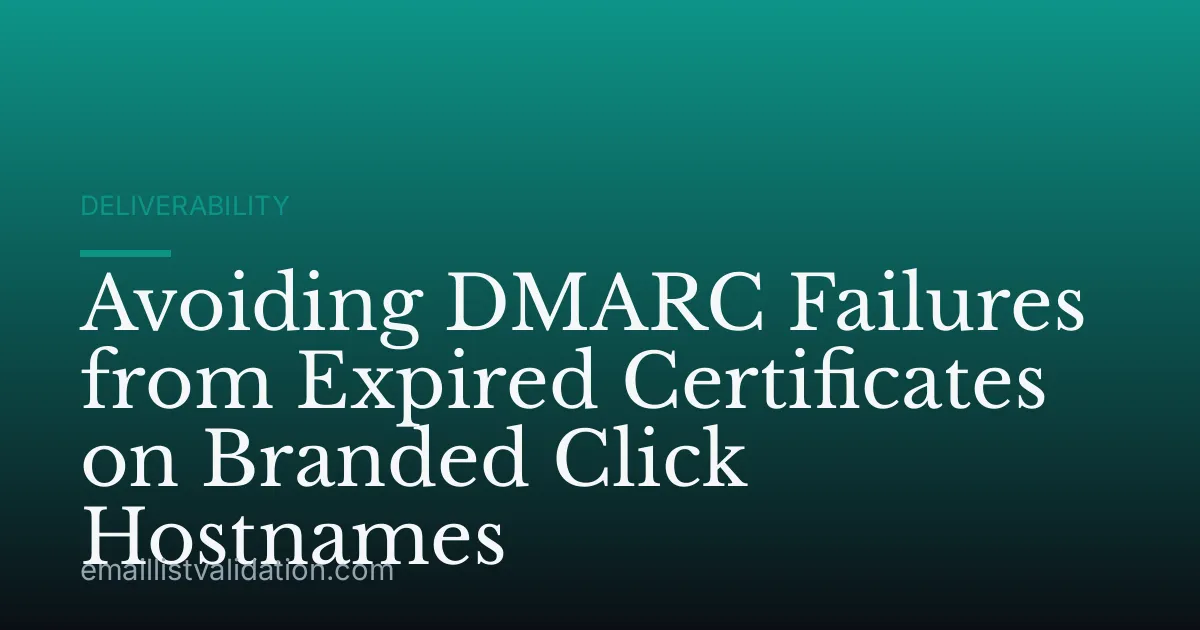 Avoiding DMARC Failures from Expired Certificates on Branded Click Hostnames