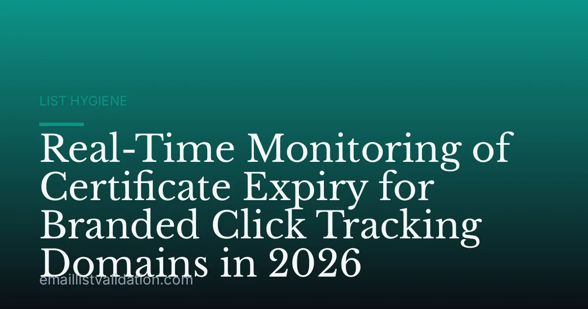 Real-Time Monitoring of Certificate Expiry for Branded Click Tracking Domains in 2026