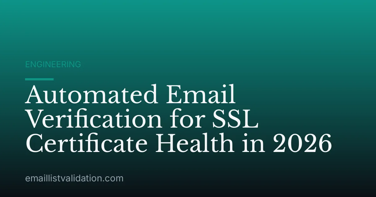 Automated Email Verification for SSL Certificate Health in 2026