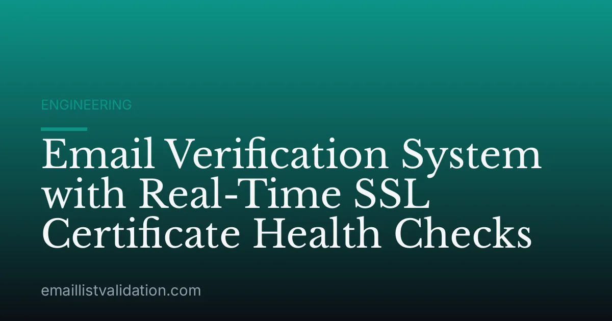 Email Verification System with Real-Time SSL Certificate Health Checks