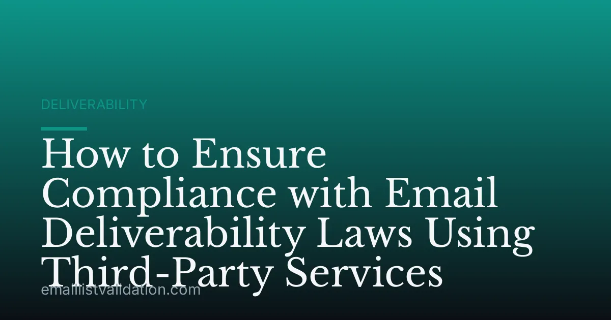 How to Ensure Compliance with Email Deliverability Laws Using Third-Party Services