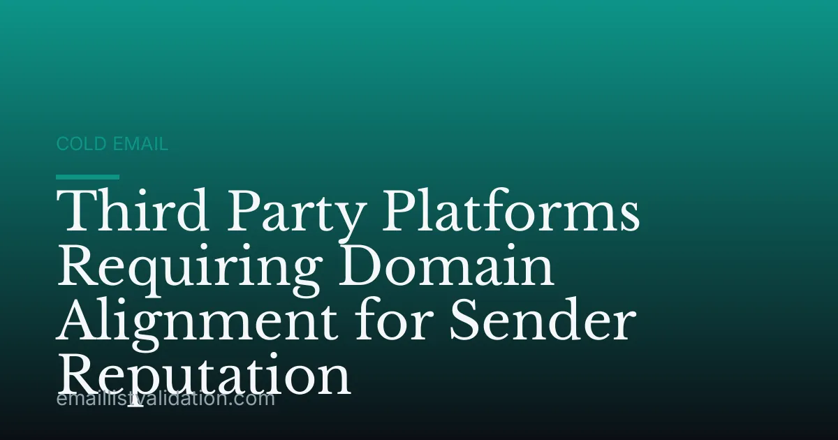 Third Party Platforms Requiring Domain Alignment for Sender Reputation