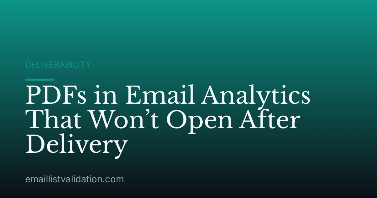 PDFs in Email Analytics That Won’t Open After Delivery