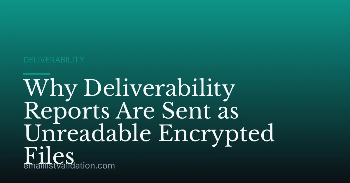 Why Deliverability Reports Are Sent as Unreadable Encrypted Files