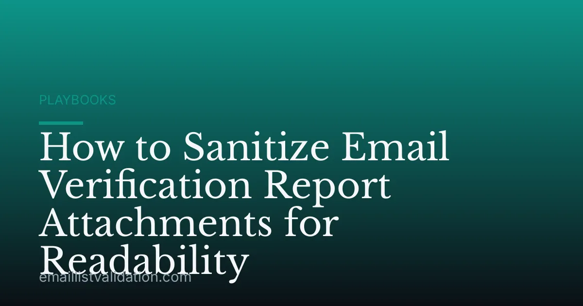 How to Sanitize Email Verification Report Attachments for Readability