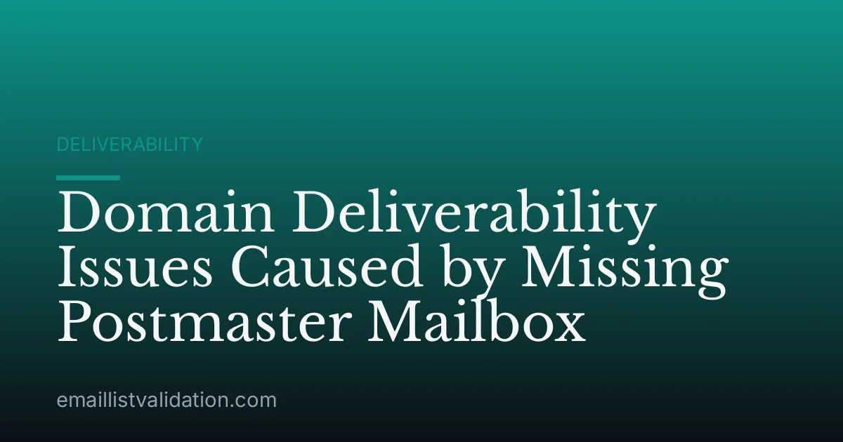 Domain Deliverability Issues Caused by Missing Postmaster Mailbox