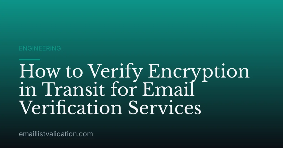 How to Verify Encryption in Transit for Email Verification Services