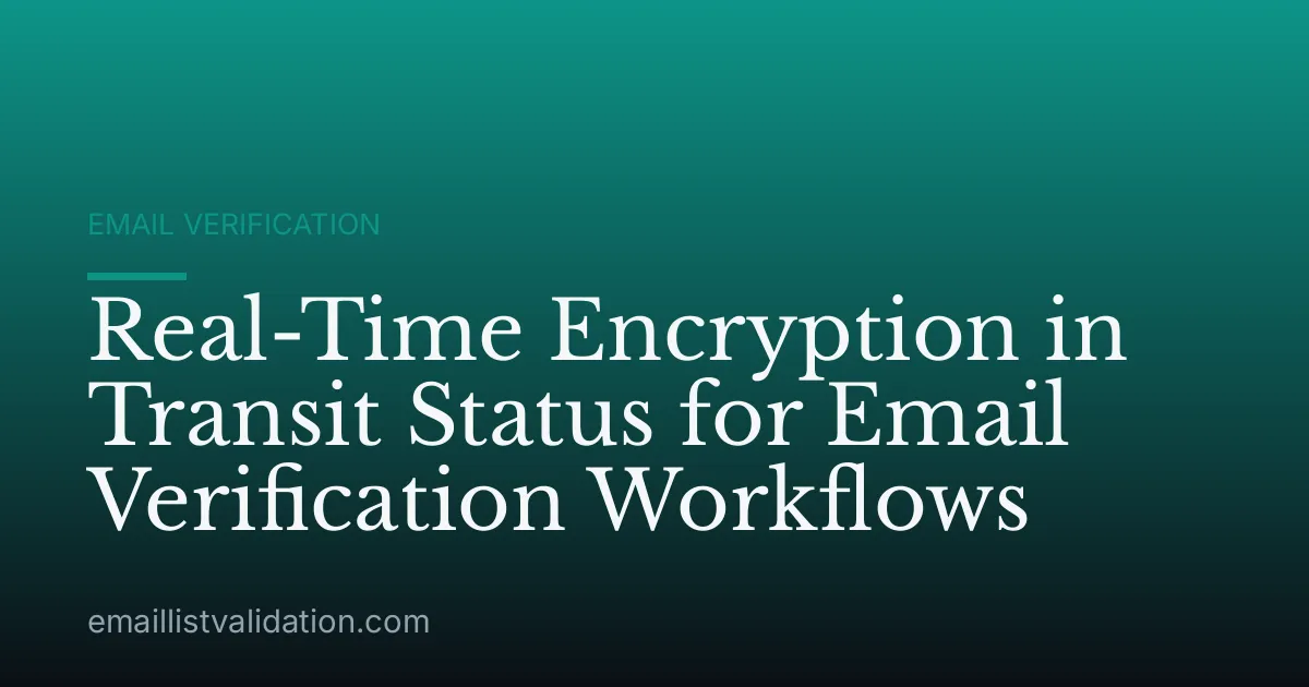Real-Time Encryption in Transit Status for Email Verification Workflows