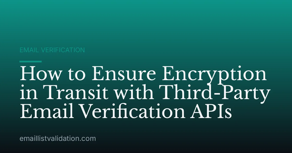 How to Ensure Encryption in Transit with Third-Party Email Verification APIs