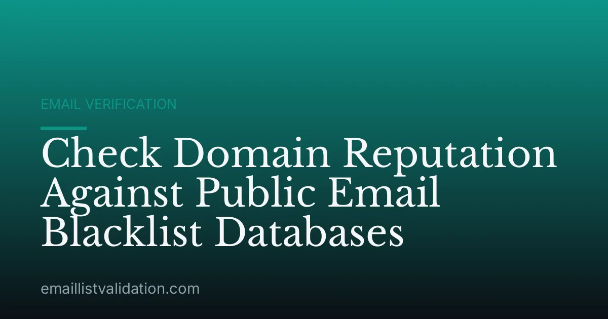 Check Domain Reputation Against Public Email Blacklist Databases