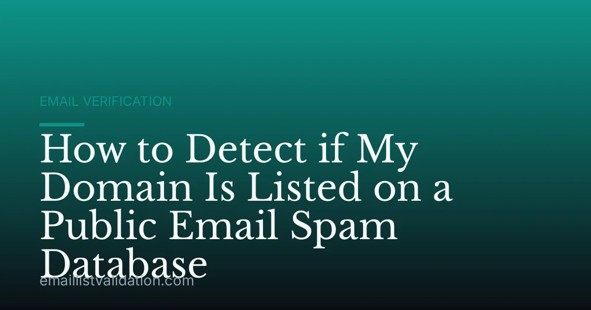 How to Detect if My Domain Is Listed on a Public Email Spam Database