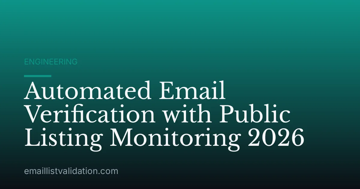 Automated Email Verification with Public Listing Monitoring 2026