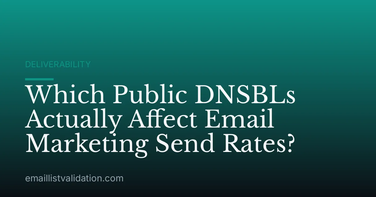 Which Public DNSBLs Actually Affect Email Marketing Send Rates?