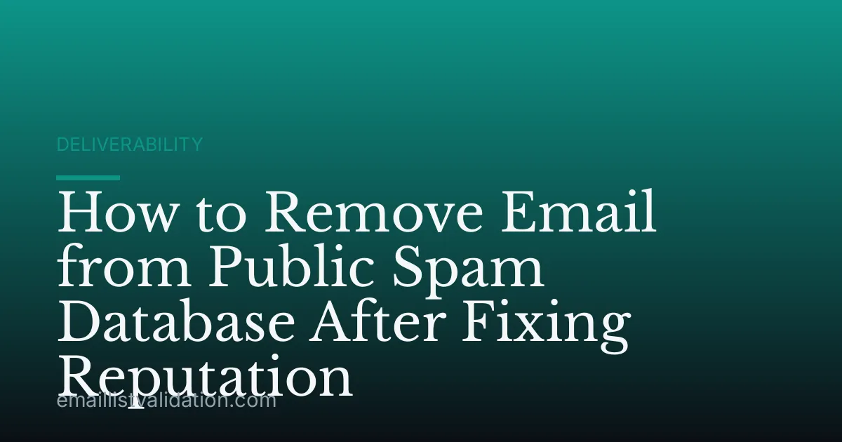 How to Remove Email from Public Spam Database After Fixing Reputation