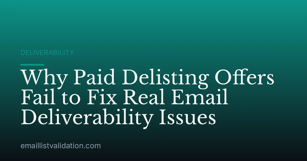 Why Paid Delisting Offers Fail to Fix Real Email Deliverability Issues