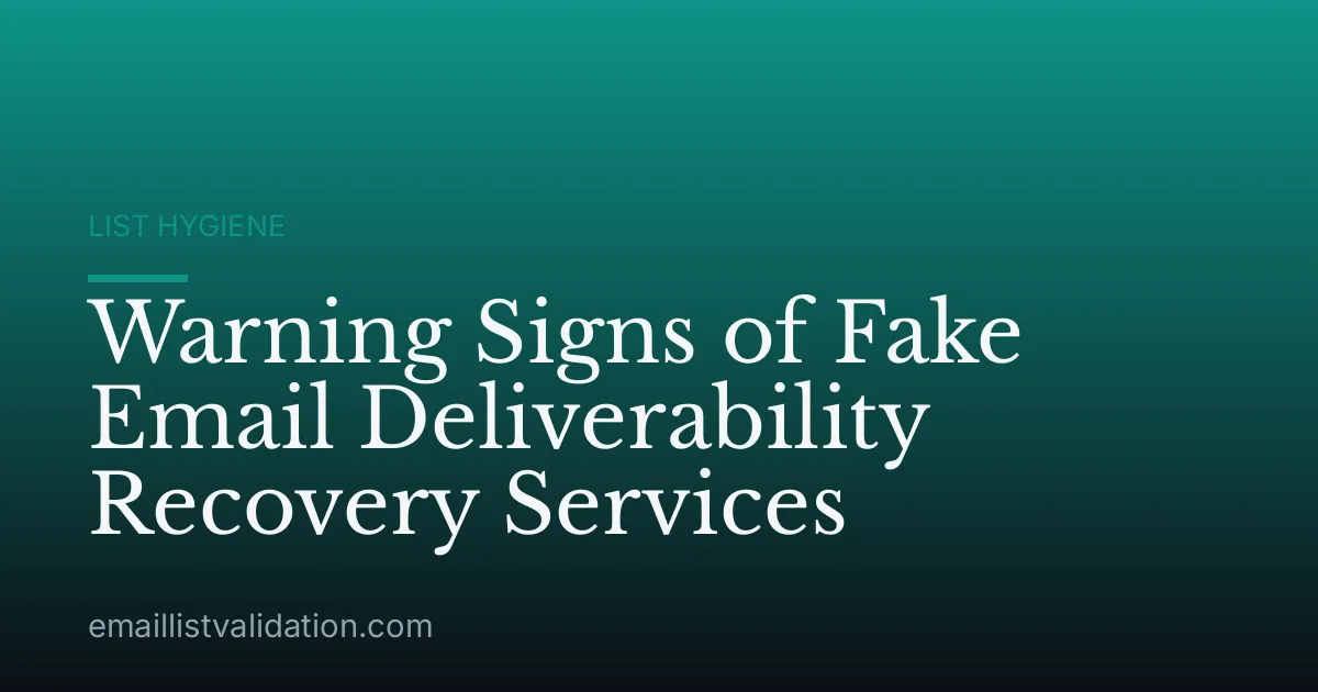 Warning Signs of Fake Email Deliverability Recovery Services