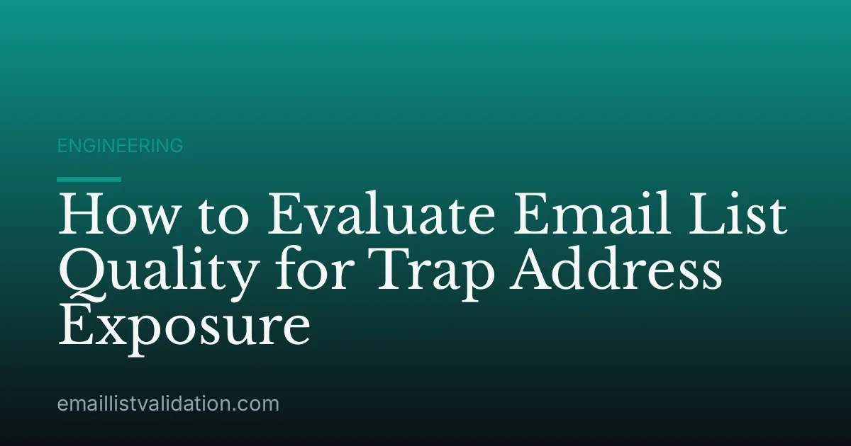 How to Evaluate Email List Quality for Trap Address Exposure