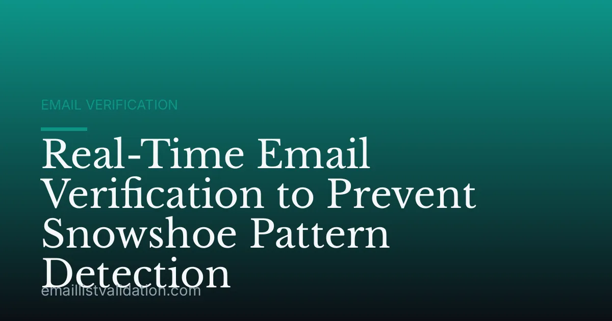 Real-Time Email Verification to Prevent Snowshoe Pattern Detection