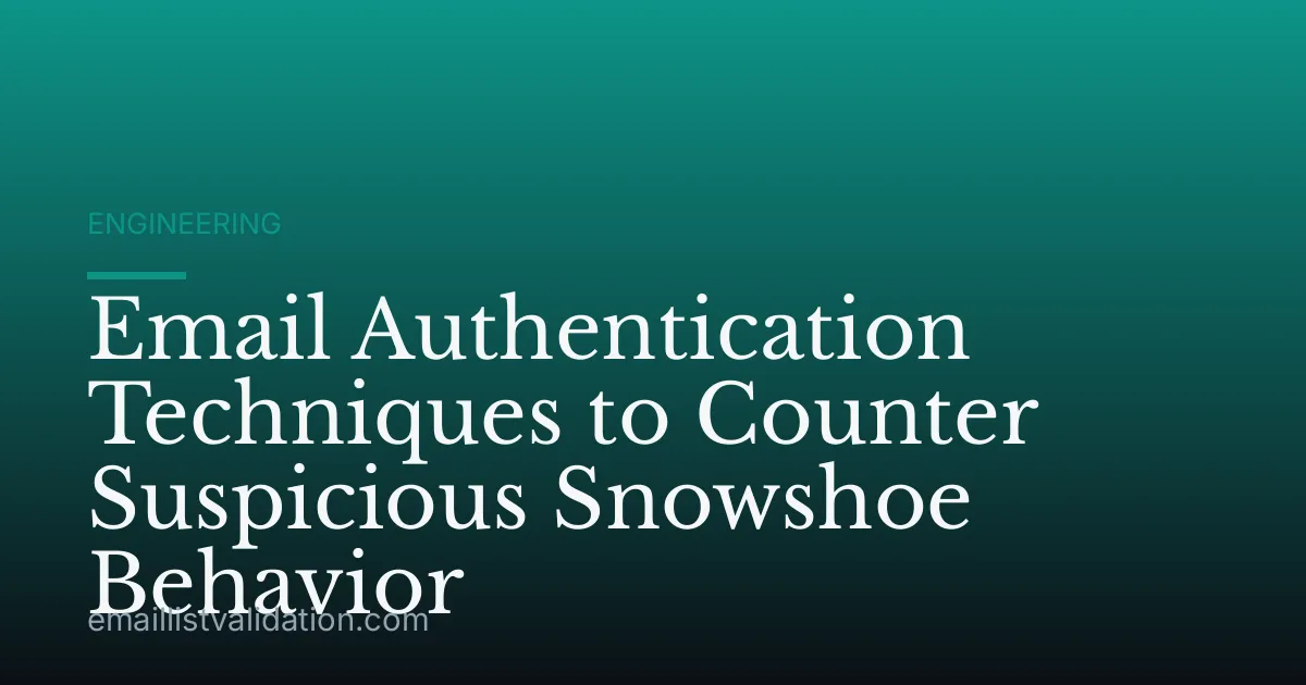 Email Authentication Techniques to Counter Suspicious Snowshoe Behavior