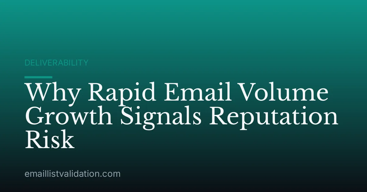 Why Rapid Email Volume Growth Signals Reputation Risk