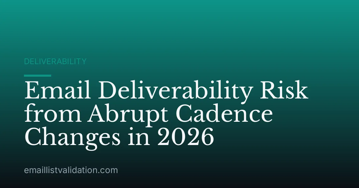 Email Deliverability Risk from Abrupt Cadence Changes in 2026