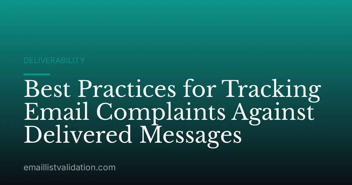 Best Practices for Tracking Email Complaints Against Delivered Messages