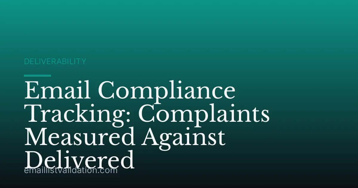 Email Compliance Tracking: Complaints Measured Against Delivered