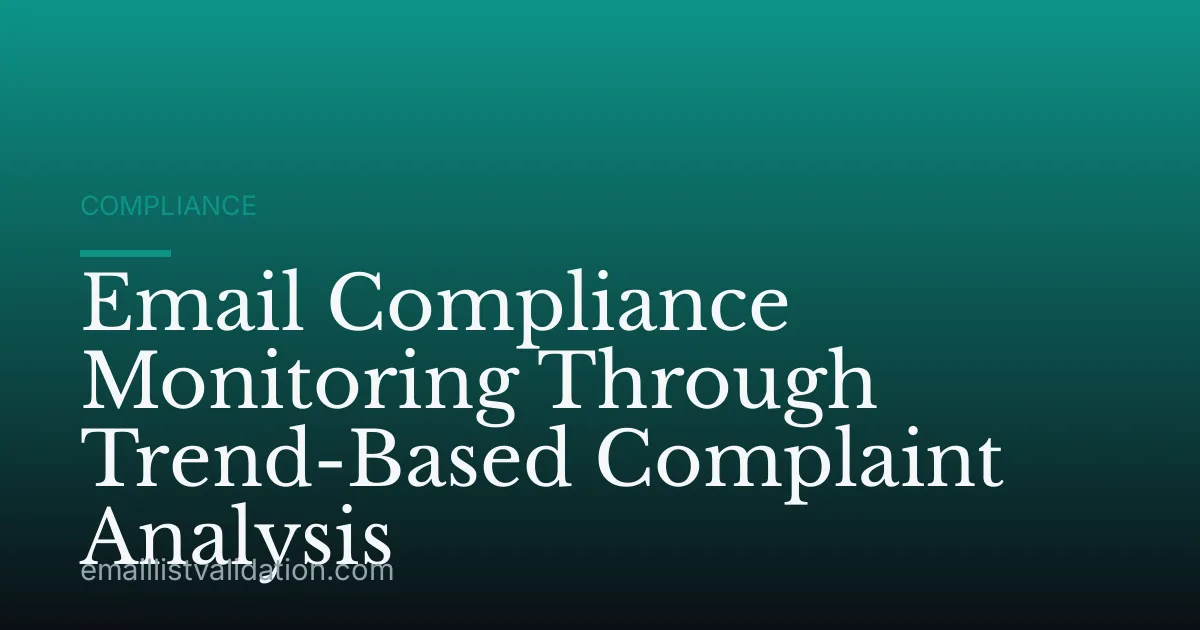 Email Compliance Monitoring Through Trend-Based Complaint Analysis