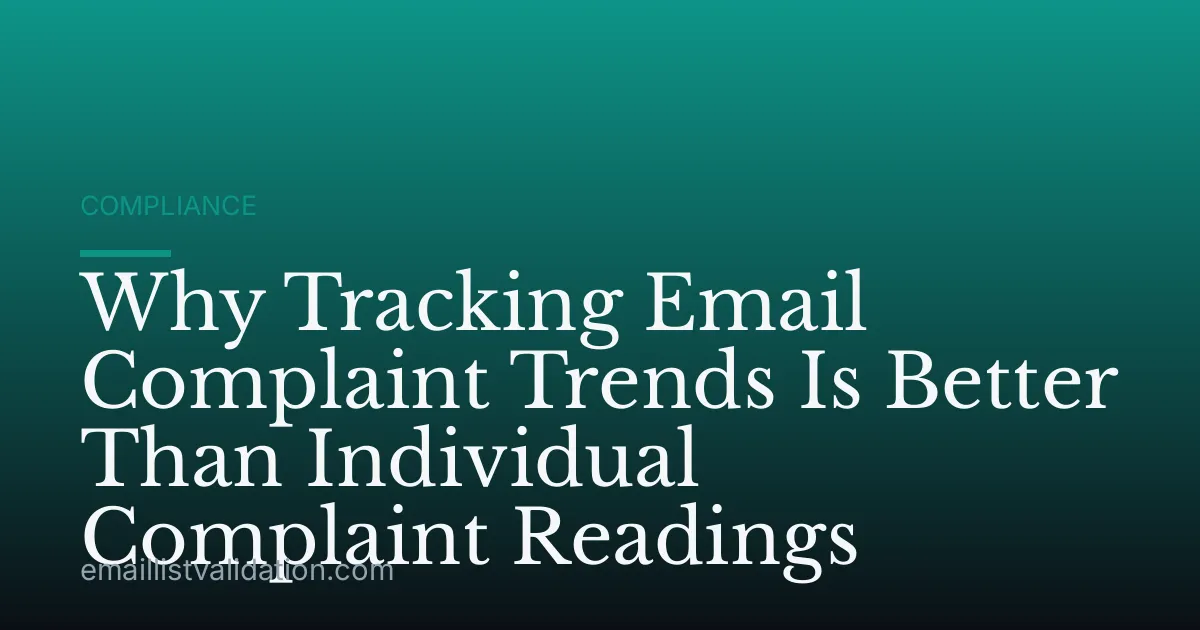 Why Tracking Email Complaint Trends Is Better Than Individual Complaint Readings