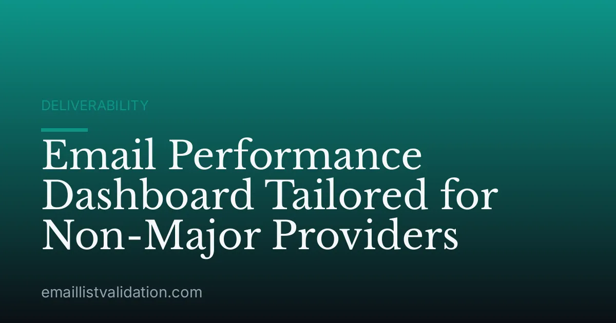 Email Performance Dashboard Tailored for Non-Major Providers