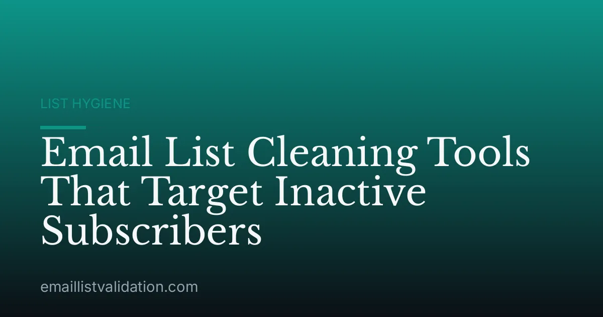 Email List Cleaning Tools That Target Inactive Subscribers
