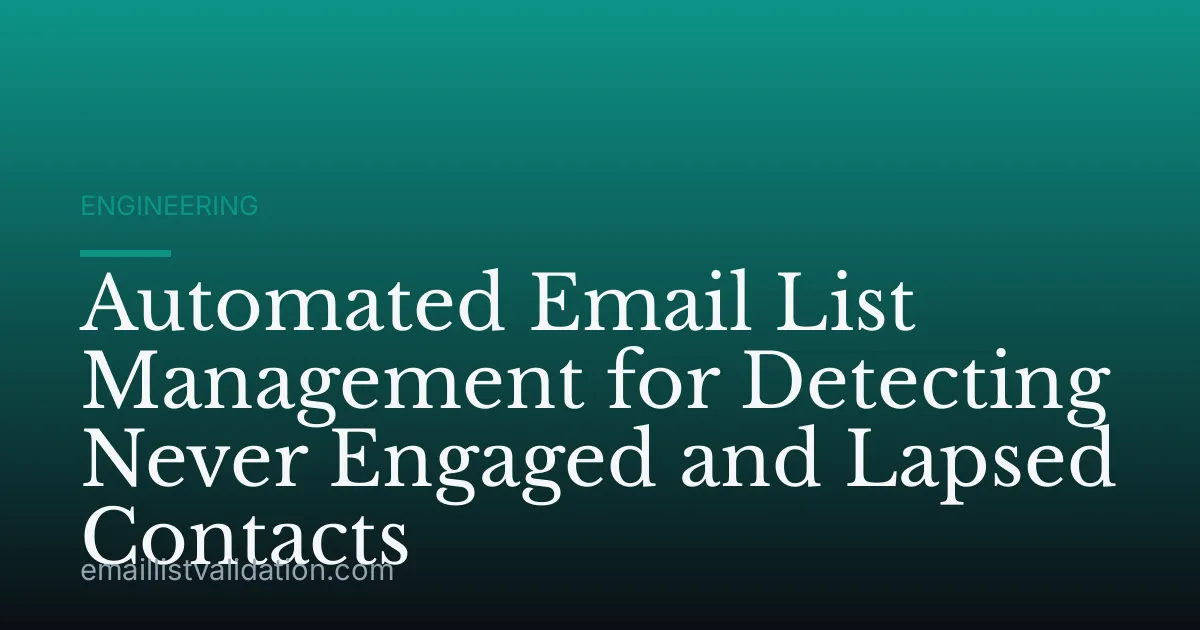 Automated Email List Management for Detecting Never Engaged and Lapsed Contacts